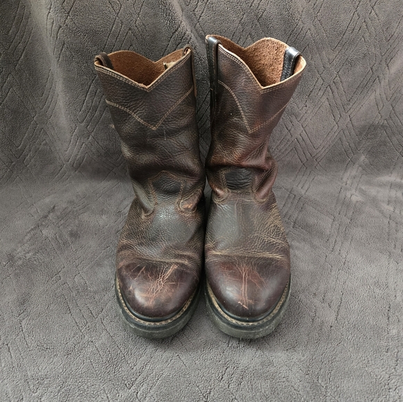 Roper Work Boots Mens Sz 12D Brown Leather Western Boot. - Picture 4 of 9